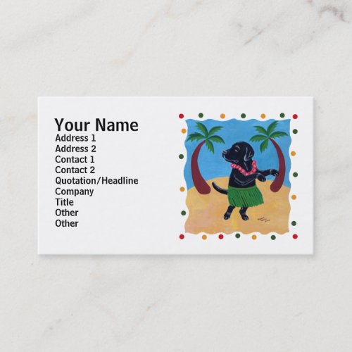 Aloha Black Labrador dots Business Card