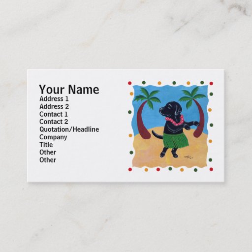 Customizable Aloha Black Labrador dots Business Card Templates