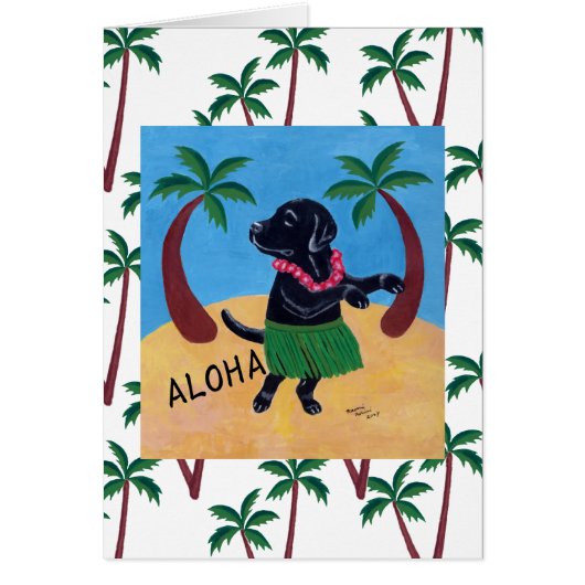 Aloha Black Labrador Painting (Front)