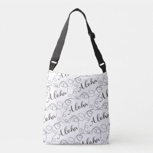 ALOHA black seamless pattern with LINES Crossbody Bag