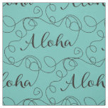 ALOHA black seamless pattern with LINES Fabric