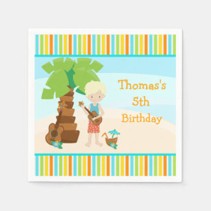 Aloha Blonde Hair Boy Party Napkins