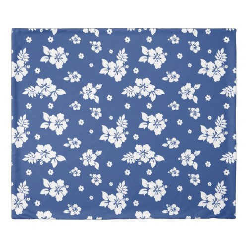 Aloha Blue Classic Hawaiian Seamless Pattern Duvet Cover