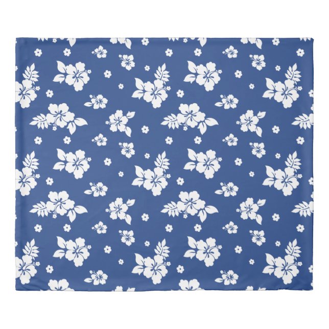Aloha Blue Classic Hawaiian Seamless Pattern Duvet Cover (Front)
