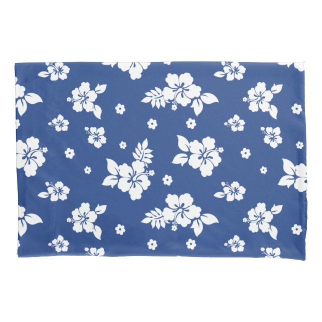 Aloha Blue Classic Hawaiian Seamless Pattern Pillow Case (Front-Left)