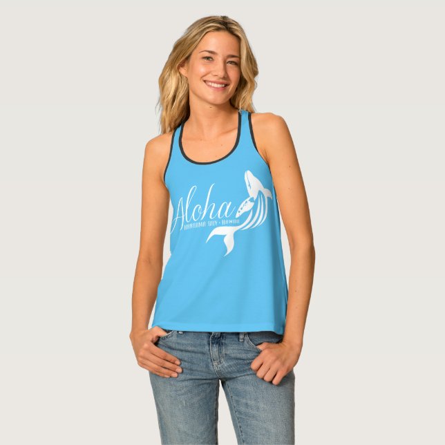 Aloha Blue Hawaii Whale Hanauma Bay! Tank Top (Front Full)