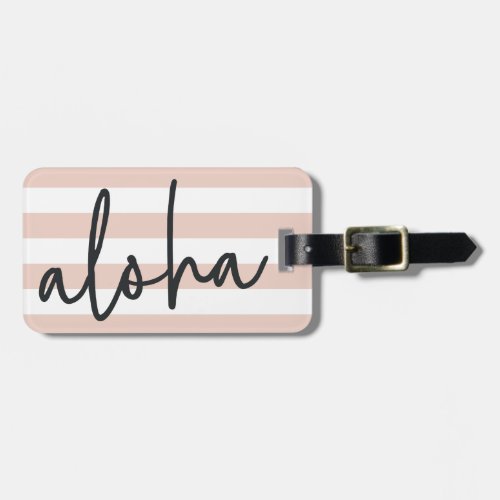 Aloha  Blush Pink Personalized Luggage Tag