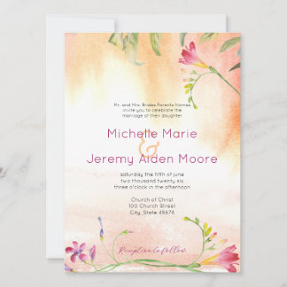 Aloha Boho Freesia Pink Pop Invitation