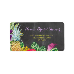 Aloha Bridal Shower Luau Address Labels Stickers