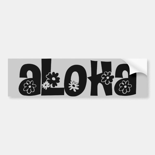 aloha bumper sticker (black) (Front)
