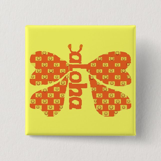 Aloha Butterfly button (Front)