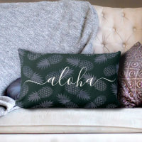 Aloha calligraphy script navy pineapple pattern
