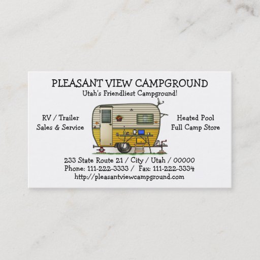 Customizable Aloha Camper Trailer Business Card Templates