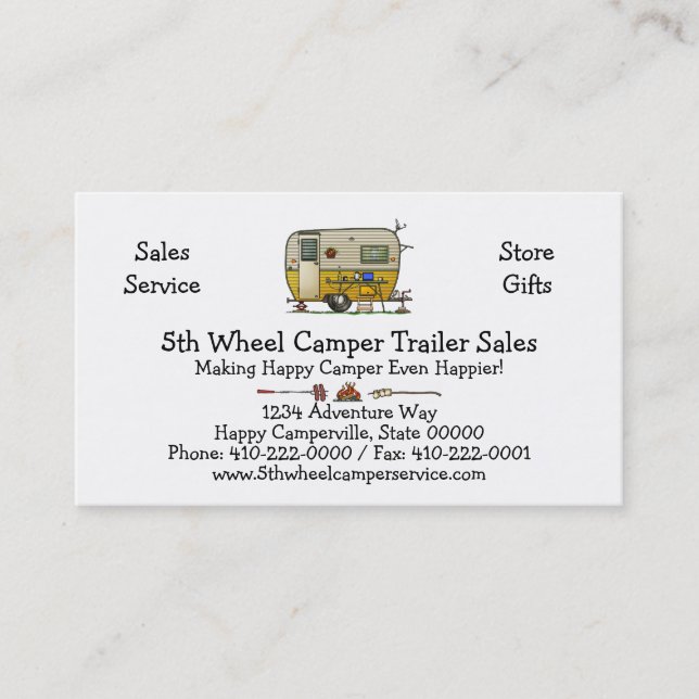 Aloha Camper Trailer M Business Card (Front)