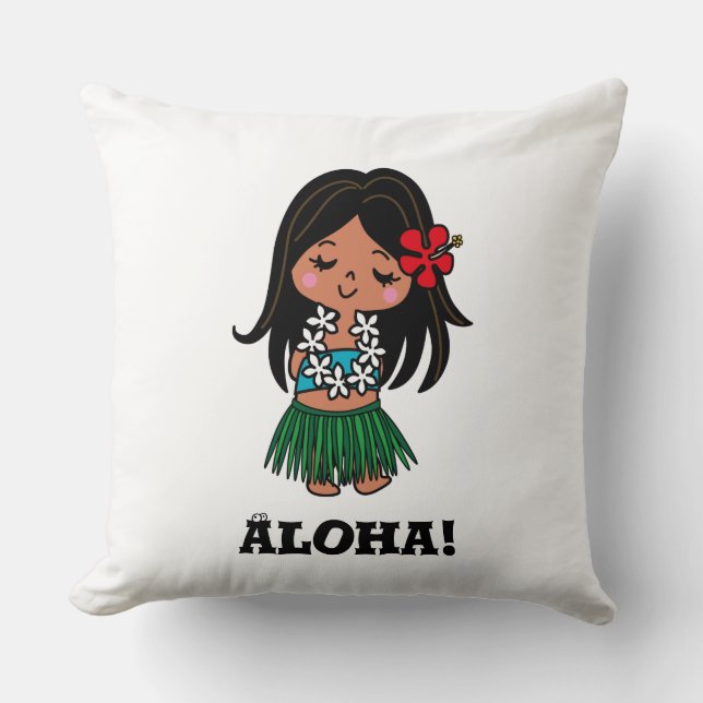 ALOHA*CHAN Throw Pillow (Front)