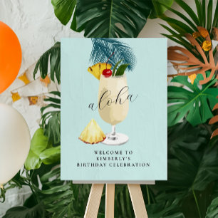 Aloha Cherry on Top Cocktail Summer Birthday Party Foam Board