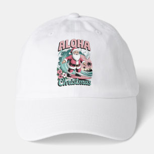 Aloha Christmas Hawaii Santa Surfing Tropical Hat