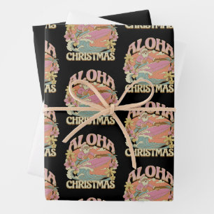 Aloha Christmas Surfing Santa Hawaiian Kalikimaka Wrapping Paper Sheets
