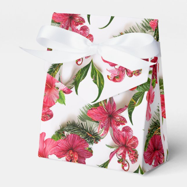 Aloha Collection Lush Vibrant Floral Botanicals Favor Boxes (Front Side)