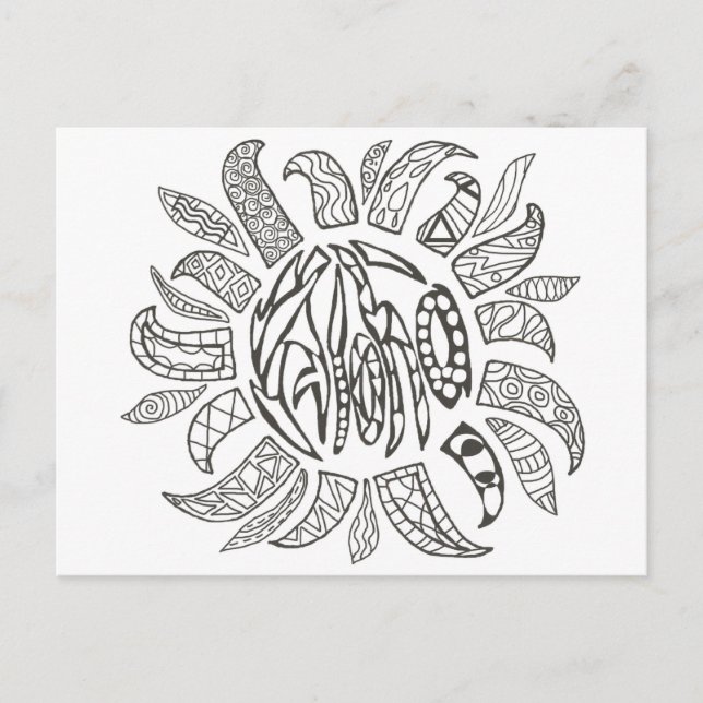 Aloha Color your own Postcard (Front)