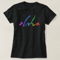 Aloha Colorful Tropical Lettering - Hawaii Hawai'i
