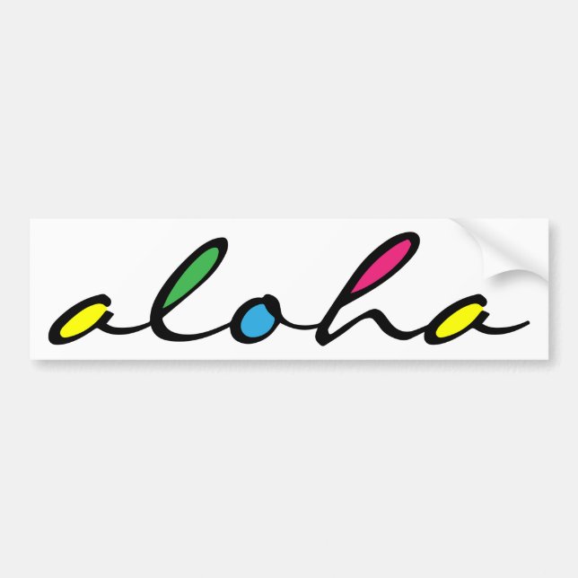 ALOHA colourful Bumper Sticker (Front)