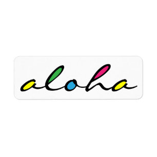 ALOHA colourful Label