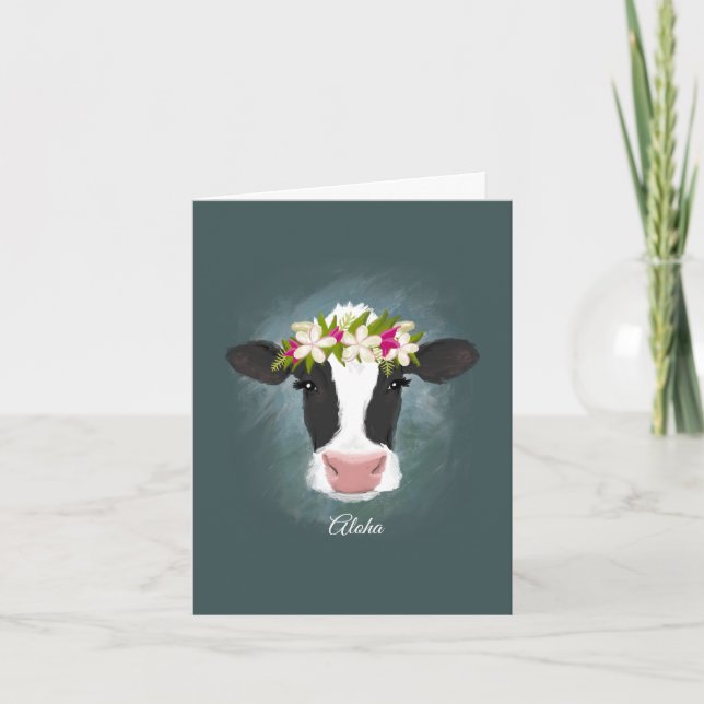 Aloha Cow - Custom Note Card (Front)