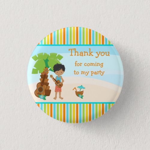 Aloha Cute African American Thank you for coming Pinback Button