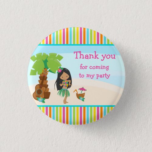 Aloha Cute African American Thank you for coming Pinback Button