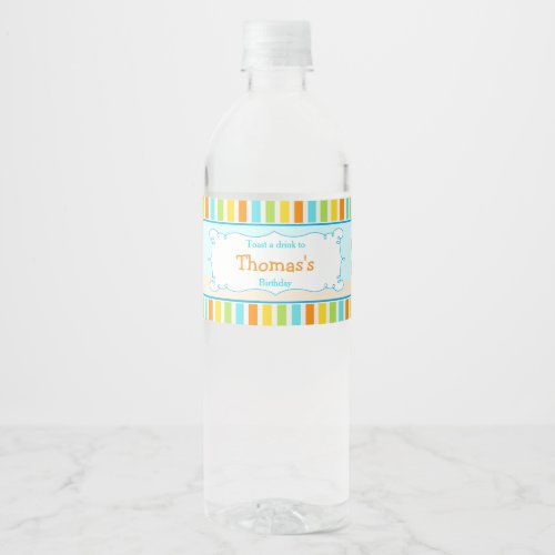 Aloha Cute Boy Water Bottle Label