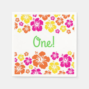 Aloha Cute Hawaiian 1st Birthday Party Theme Napkins