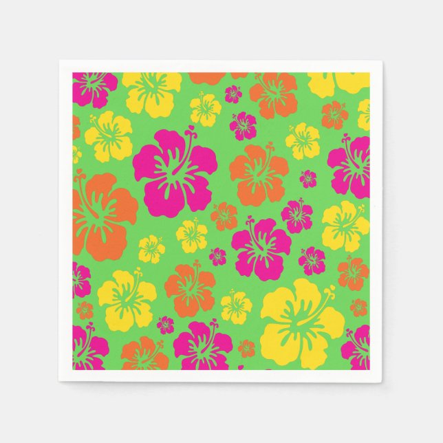 Aloha Cute Hawaiian 1st Birthday Party Theme Napkins (Front)