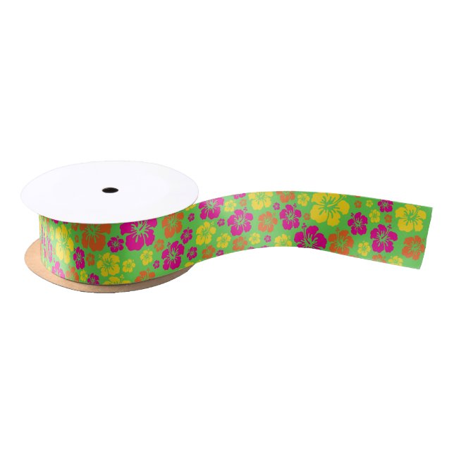 Aloha Cute Hawaiian 1st Birthday Party Theme Satin Ribbon (Spool)
