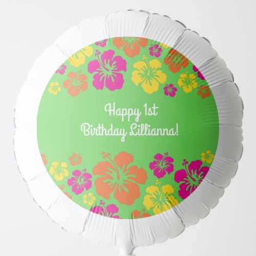 Aloha Cute Hawaiian Kids Birthday Party Balloon