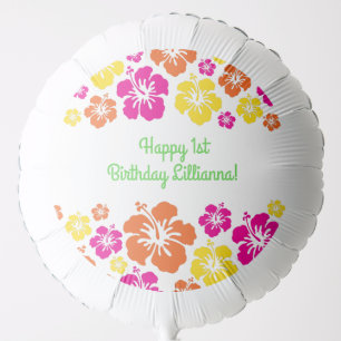 Aloha Cute Hawaiian Kid's Birthday Party Balloon