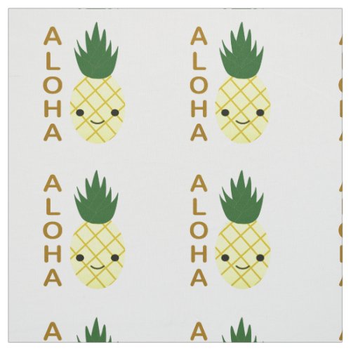 Aloha Cute Kawaii Pineapple Fabric