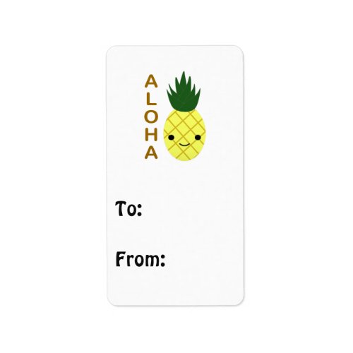 Aloha Cute Kawaii Pineapple Label