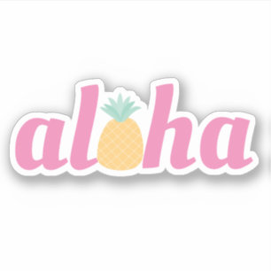 Aloha - Cute Tropical Pineapple Contour Sticker