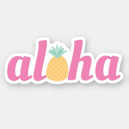 Aloha _ Cute Tropical Pineapple Contour Sticker