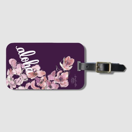 Aloha Cymbidium Orchid Hawaii Inspired Luggage Tag