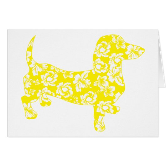 Aloha Dachshund Yellow Cards (Front Horizontal)