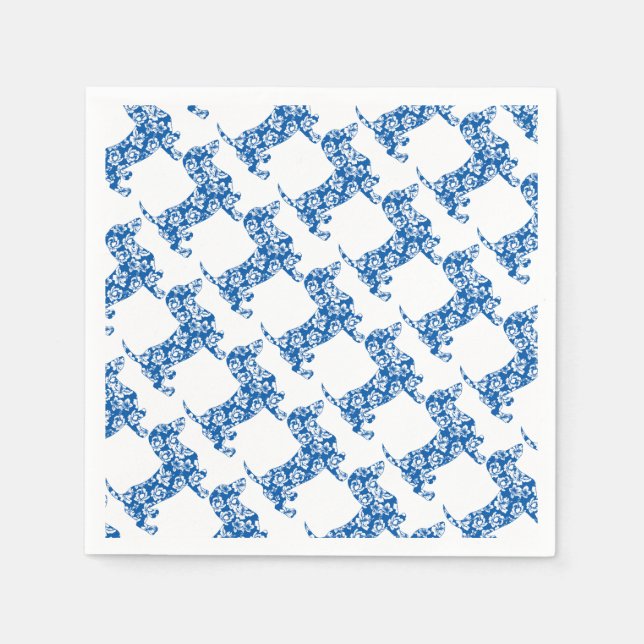 Aloha-Doxie-Blue Paper Napkins (Front)