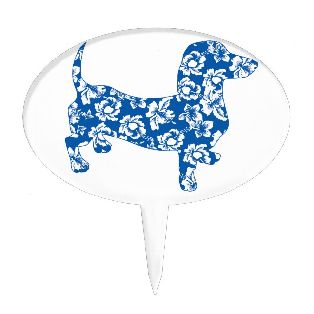 Aloha Doxie Dachshund Cake Topper (Front)