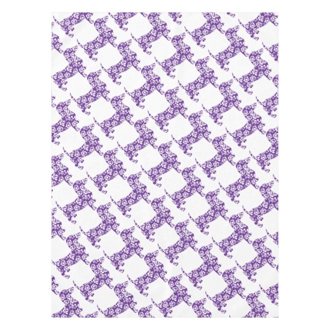Aloha-Doxie-Purple Tablecloth (Front)