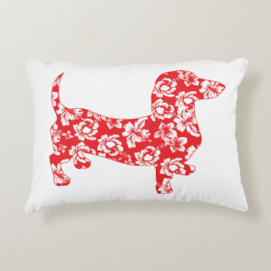 Aloha-Doxie-Red Decorative Pillow