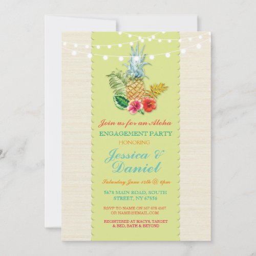 Aloha Engagement Luau Tropical Lime Invite