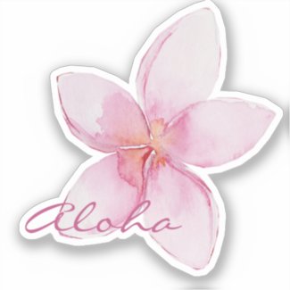 Aloha! Exotic Hawaiian Flower Sticker