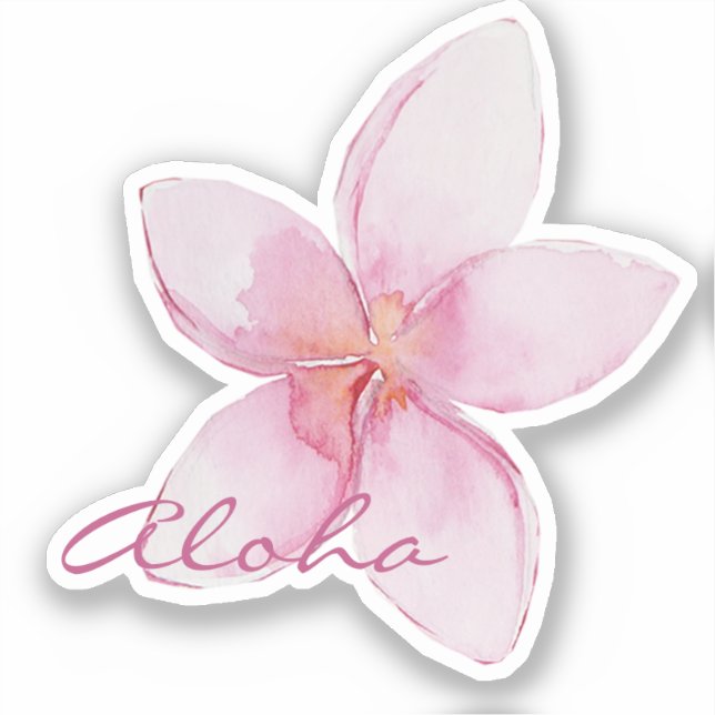 Aloha! Exotic Hawaiian Flower Sticker (Front)