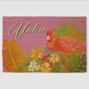 Aloha Flamingo Fiber Doormat
